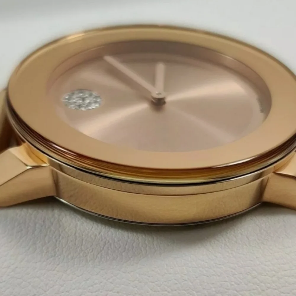 **SOLD** MOVADO BOLD 3600086 Rose Gold Stainless Steel Crystal Dot Ladies Watch - Picture 9 of 13